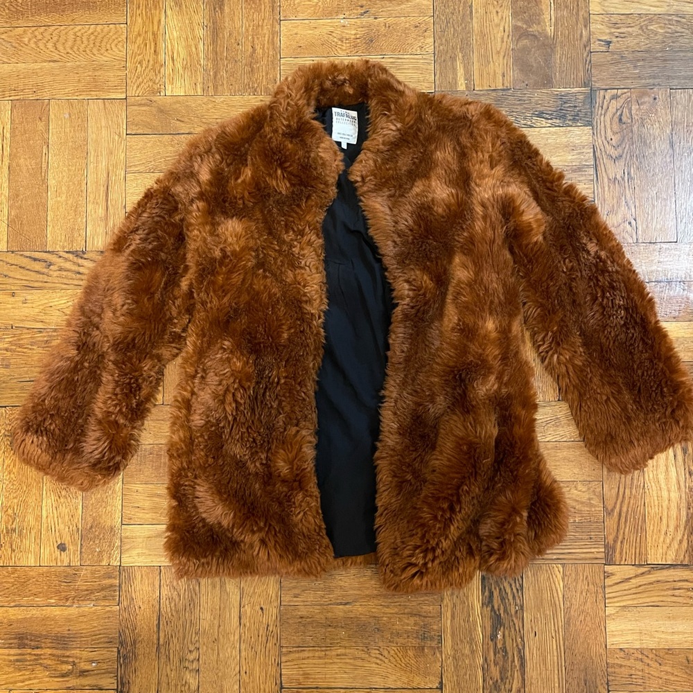 Faux fur burnt orange jacket